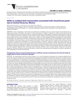 Shifts in resident bird communities associated with cloud forest