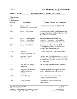 Course Classification Guide ()