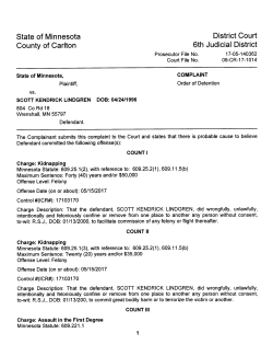 criminal complaint saying