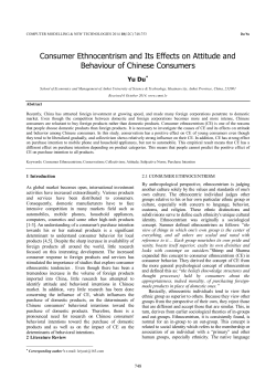 Consumer Ethnocentrism and Its Effects on Attitude and Behaviour