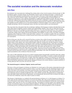 The Socialist Revolution and the Democratic Revolution