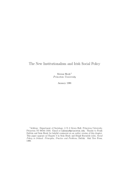 The New Institutionalism and Irish Social Policy