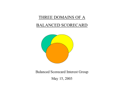 The Three Domains of a Balanced Scorecard