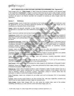 GETTY IMAGES CONTRIBUTOR AGREEMENT