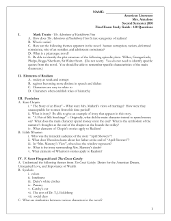 Final Exam Study Guide
