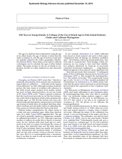 Point of View Old Taxa on Young Islands: A Critique