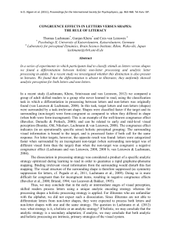 CONGRUENCE EFFECTS IN LETTERS VERSUS SHAPES: THE