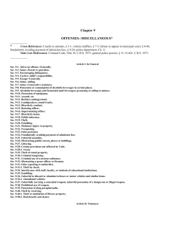 Chapter 9 OFFENSES--MISCELLANEOUS