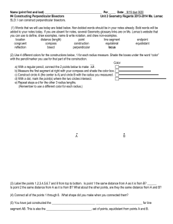 2.4 Constructing Perpendicular Bisectors 091913