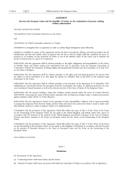 AGREEMENT - between the European Union and the Republic of