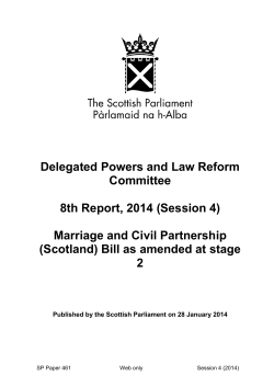 Delegated Powers and Law Reform Committee 8th Report, 2014