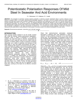 Potentiostatic Polarisation Responses Of Mild Steel In Seawater And