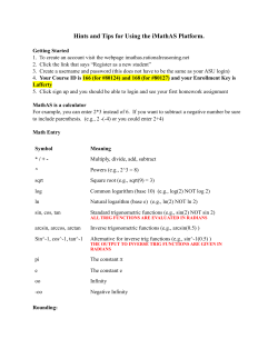 Hints and Tips for Using the iMathAS Platform.