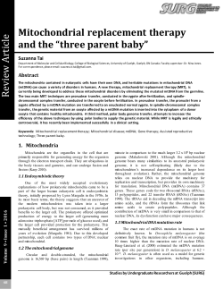 Mitochondrial replacement therapy and the