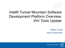 Intel Tunnel Mountain Software Development Platform