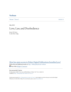 Love, Law, and Disobedience - Fisher Digital Publications
