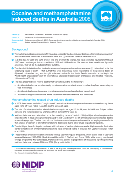 Cocaine and methamphetamine induced deaths in Australia 2008