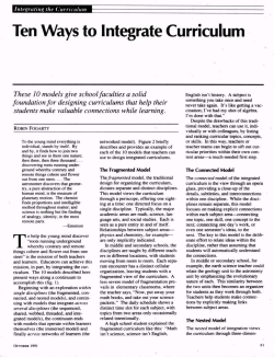 Ten Ways to Integrate Curriculum