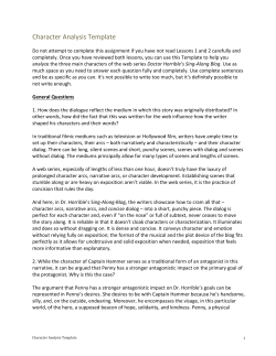 Character Analysis Template