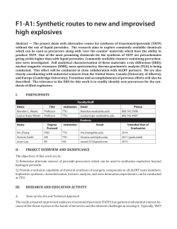 F1-A1: Synthetic routes to new and improvised high explosives