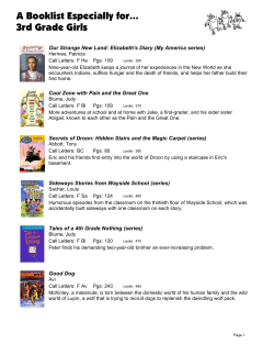 A Booklist Especially for... 3rd Grade Girls