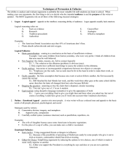 Persuasive Techniques and Fallacies