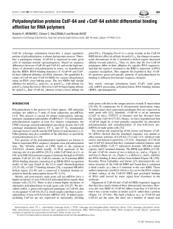 Polyadenylation proteins CstF-64 and &tau;CstF