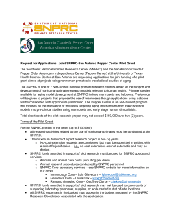 SNPRC-Pepper Center Joint RFA - San Antonio Claude D. Pepper
