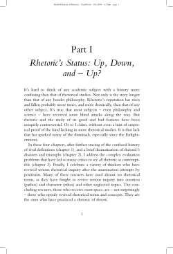 Booth_sample chapter_The rhetoric of rhetoric