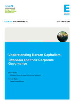 Understanding Korean Capitalism: Chaebols and their