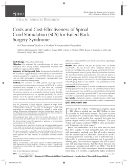 Costs and Cost-Effectiveness of Spinal Cord Stimulation (SCS) for