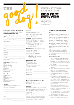 Filmmaker Entry Form - The Good Dog! Film Festival
