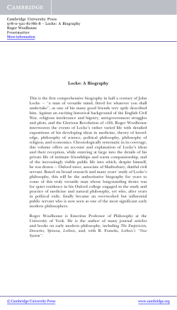 Locke: A Biography - Assets - Cambridge University Press