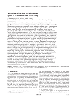 Interactions of the iron and phosphorus cycles: A three