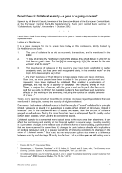 Collateral scarcity - a gone or a going concern?