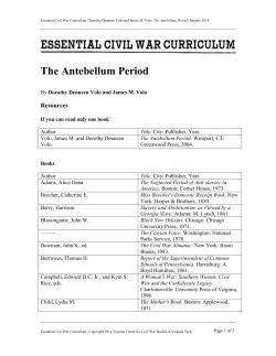 The Antebellum Period Resources - Essential Civil War Curriculum