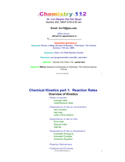 rate - Chemistry Courses