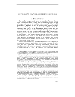 Government Counsel and Their Obligations