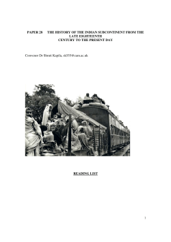 The history of the Indian sub-continent from the late eighteenth