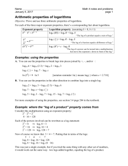 Arithmetic properties of logs