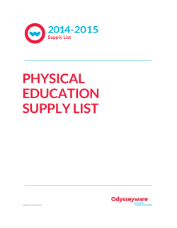 PHYSICAL EDUCATION SUPPLY LIST