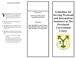 Guidelines for Serving Weekend and Intermittent Sentences at The