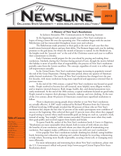 2013 A History of New Year`s Resolutions