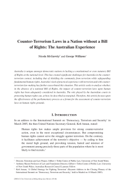 Counter-Terrorism Laws in a Nation without a Bill of Rights: The