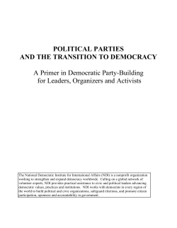 POLITICAL PARTIES AND THE TRANSITION TO DEMOCRACY A