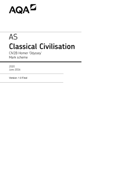 A-level Classical Civilisation Mark scheme Unit 02B - Homer