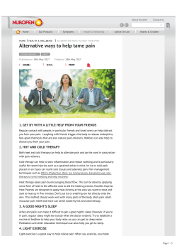 Alternative ways to help tame pain