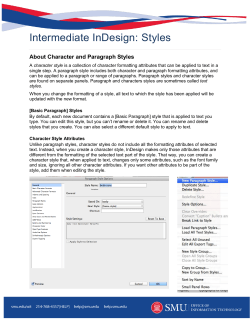 Intermediate InDesign: Styles
