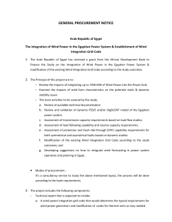 The Integration of Wind Power in the Egyptian Power System and