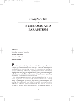 Chapter One SYMBIOSIS AND PARASITISM